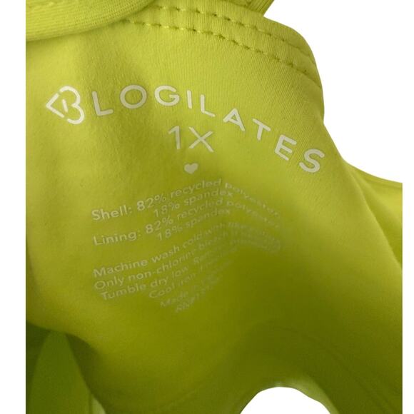 NWT Blogilates Teal/Blue Strappy Cropped Workout Tank Top | Built-in Shelf Bra-M - Picture 4 of 4